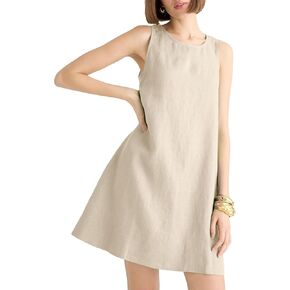 Womens Summer Tank Dress Casual Sleeveless Tunic Shift Linen Dress Smocked Sundresses