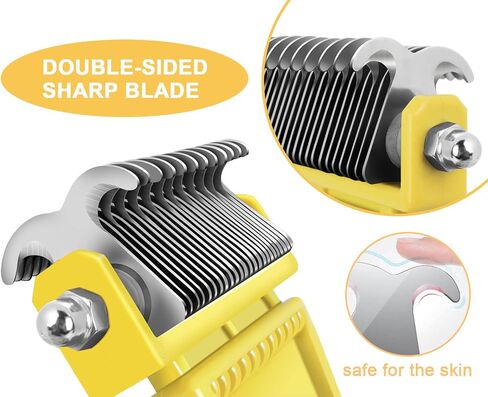 Pecute Pet Dematting Tool 2 Pack - Double Sided Undercoat Rake & Dematting Comb for Detangling Matted or Knotted Undercoat Hair, Great for Medium or Long-haired Dogs & Cats in Saudi Arabia