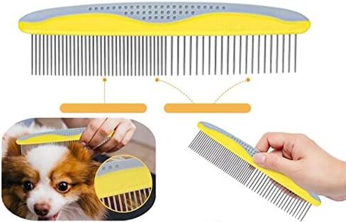 Pecute Pet Dematting Tool 2 Pack - Double Sided Undercoat Rake & Dematting Comb for Detangling Matted or Knotted Undercoat Hair, Great for Medium or Long-haired Dogs & Cats in Saudi Arabia