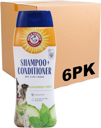 Arm & Hammer for Pets 2-In-1 Shampoo & Conditioner for Dogs | Dog Shampoo & Conditioner in One | Cucumber Mint, 20 Ounce Bottle Dog Shampoo and Conditioner for All Dogs in Kuwait
