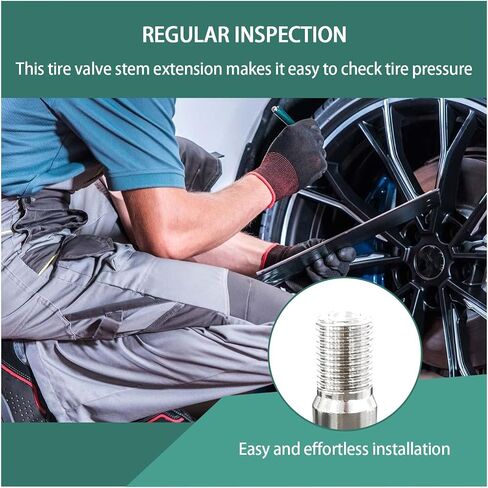 4PCS 19mm Valve Cap Stem Extenders, Screw-on Car Tire Valve Stem Extensions, Universal Nickle Plated Brass Wheel Tire Caps Extender Adapter for Car Truck Motorcycle Bike in Saudi Arabia