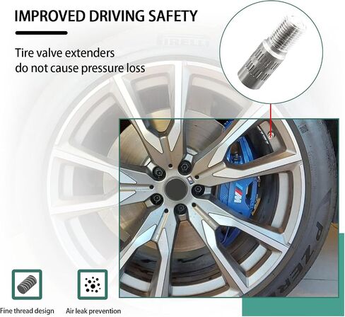 4PCS 19mm Valve Cap Stem Extenders, Screw-on Car Tire Valve Stem Extensions, Universal Nickle Plated Brass Wheel Tire Caps Extender Adapter for Car Truck Motorcycle Bike in Saudi Arabia