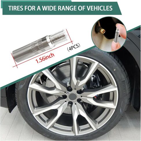 4PCS 19mm Valve Cap Stem Extenders, Screw-on Car Tire Valve Stem Extensions, Universal Nickle Plated Brass Wheel Tire Caps Extender Adapter for Car Truck Motorcycle Bike in Saudi Arabia