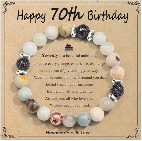 30th/40th/50th/60th/70th Birthday Gifts for Women, Unique Gifts for Woman Bead Bracelet for Mom, Aunt, Wife, Grandma, Sisters, Friends in Saudi Arabia