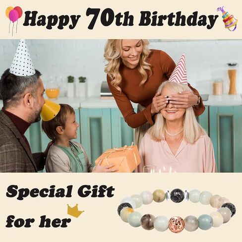30th/40th/50th/60th/70th Birthday Gifts for Women, Unique Gifts for Woman Bead Bracelet for Mom, Aunt, Wife, Grandma, Sisters, Friends in Saudi Arabia