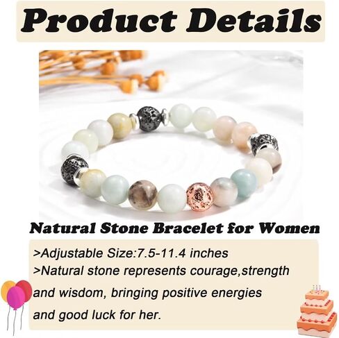 30th/40th/50th/60th/70th Birthday Gifts for Women, Unique Gifts for Woman Bead Bracelet for Mom, Aunt, Wife, Grandma, Sisters, Friends in Saudi Arabia