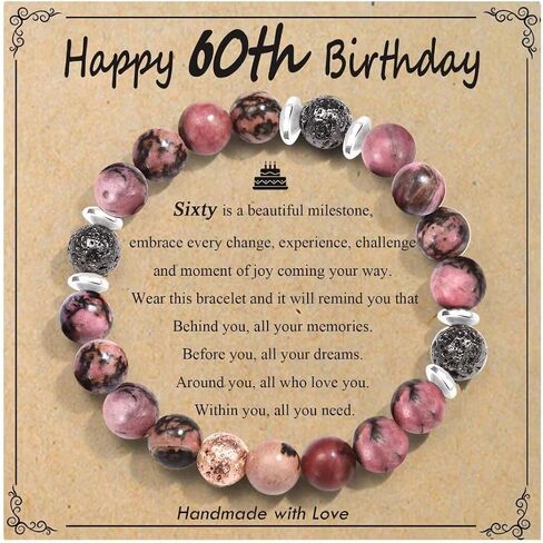 30th/40th/50th/60th/70th Birthday Gifts for Women, Unique Gifts for Woman Bead Bracelet for Mom, Aunt, Wife, Grandma, Sisters, Friends in Saudi Arabia