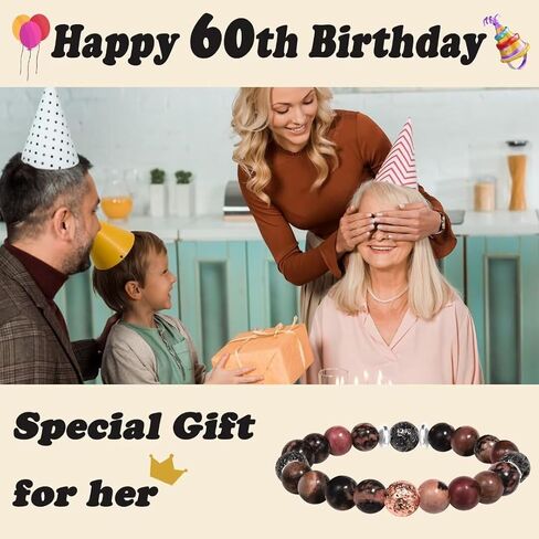 30th/40th/50th/60th/70th Birthday Gifts for Women, Unique Gifts for Woman Bead Bracelet for Mom, Aunt, Wife, Grandma, Sisters, Friends in Saudi Arabia