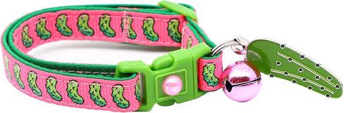 Pickle Cat Collar with Bell | Safety Breakaway Collar | Adjustable Large Size or Kitten Collar (Small(10lbs & Less), Blue) in Saudi Arabia
