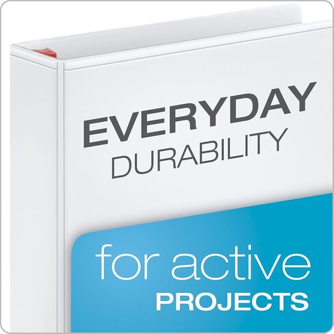 Cardinal Performer 3-Ring Binder, 4", Locking Slant-D Rings, 890-Sheet Capacity, ClearVue Presentation Binder, Nonstick, PVC-Free, White (19050) in Saudi Arabia
