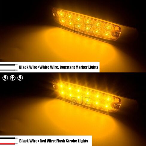 أضواء LED لعلامة المقطورة كهرماني 12 LED علامة جانبية للتخليص الأمامي والخلفي لمؤشر إشارة الانعطاف 6 بوصة 12 فولت ضوء فلاش ستروب ثابت مقاوم للماء لشاحنة المقطورة فان بيك اب ATV RV، 5 قطع in Saudi Arabia