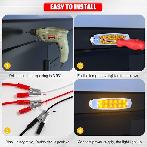 أضواء LED لعلامة المقطورة كهرماني 12 LED علامة جانبية للتخليص الأمامي والخلفي لمؤشر إشارة الانعطاف 6 بوصة 12 فولت ضوء فلاش ستروب ثابت مقاوم للماء لشاحنة المقطورة فان بيك اب ATV RV، 5 قطع in Saudi Arabia