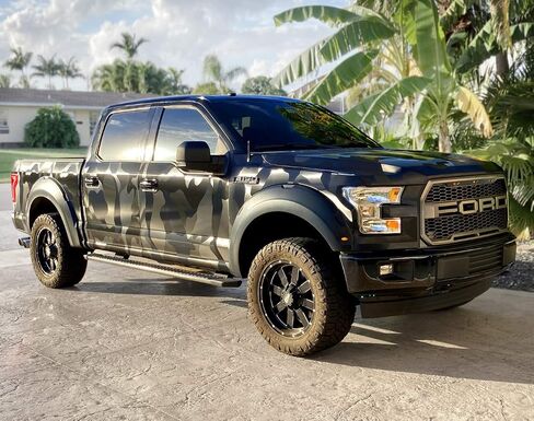 VViViD+ 2020 Edition Black Stealth Large Sized Pattern Camouflage Vinyl Car Wrap Roll (1ft x 5ft) Self Adhesive Film Air Release Technology, Scratch Resistance, Protective Liner, Bubble-Free in Saudi Arabia