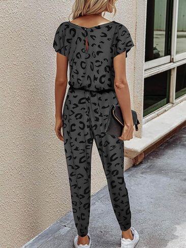 بذلة نسائية كاجوال بدون أكتاف من Paintcolors وخصر مطاطي قابل للتمدد وطباعة جلد الفهد in Kuwait