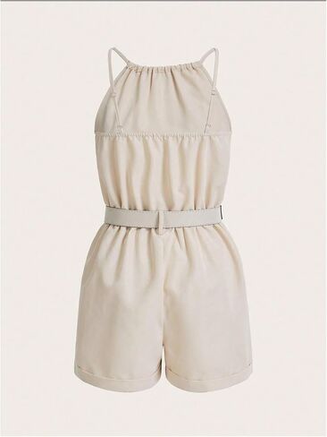 SOLY HUX Women's Summer Sleeveless Halter Romper Belted Shorts Vacation Business Jumpsuits in Saudi Arabia