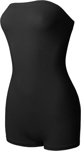Womens Sexy Slim Fit Shapewear Strapless Bodycon Tube Romper Bodysuit in Saudi Arabia