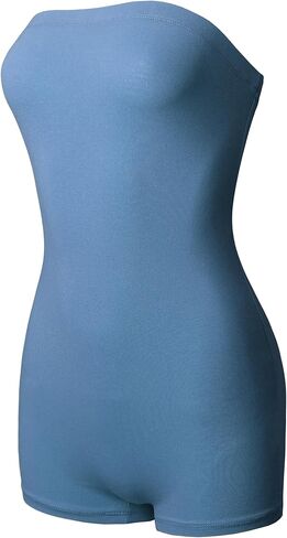 Womens Sexy Slim Fit Shapewear Strapless Bodycon Tube Romper Bodysuit in Kuwait