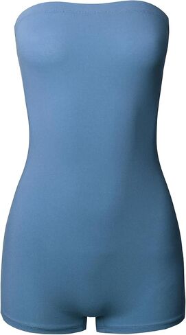 Womens Sexy Slim Fit Shapewear Strapless Bodycon Tube Romper Bodysuit in Kuwait