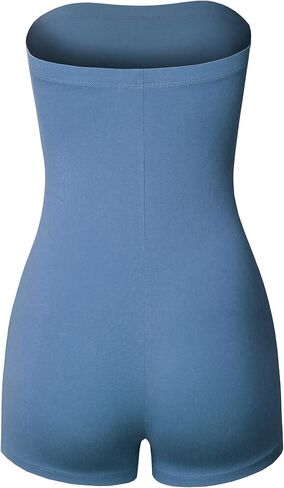 Womens Sexy Slim Fit Shapewear Strapless Bodycon Tube Romper Bodysuit in Kuwait