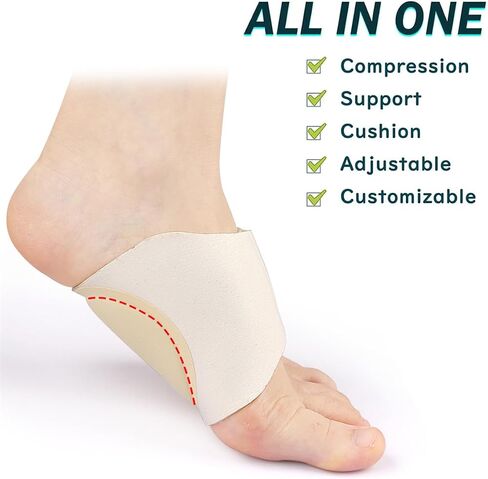 Upgrade Metatarsal Compression Arch Support Sleeves with Gel Pad Inside - Arch Support Brace for Flat Foot & Plantar Fasciitis Pain Relief - Women & Men - 1 Pair (Gray) in Saudi Arabia