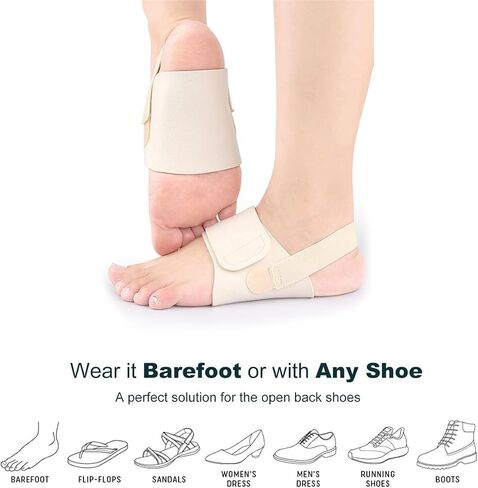 Upgrade Metatarsal Compression Arch Support Sleeves with Gel Pad Inside - Arch Support Brace for Flat Foot & Plantar Fasciitis Pain Relief - Women & Men - 1 Pair (Gray) in Saudi Arabia