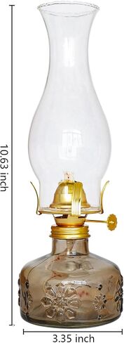 2 Pcs Chamber Oil Lamps for Indoor Use, Carving Flower Glass Kerosene Lamp Home Decorative Color Hurricane Lamp Oil Lantern Classic Vintage Clear Oil Lamp for Tabletop Decor Lighting in Saudi Arabia