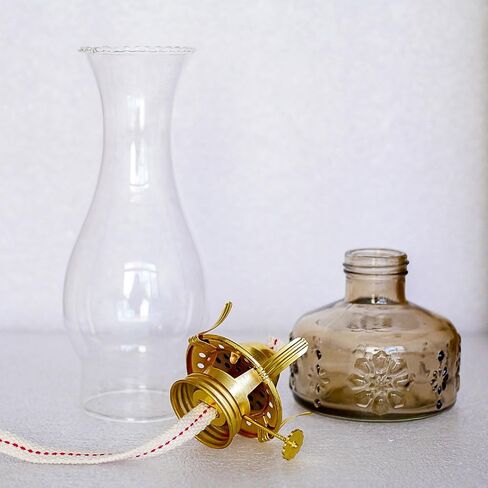 2 Pcs Chamber Oil Lamps for Indoor Use, Carving Flower Glass Kerosene Lamp Home Decorative Color Hurricane Lamp Oil Lantern Classic Vintage Clear Oil Lamp for Tabletop Decor Lighting in Saudi Arabia