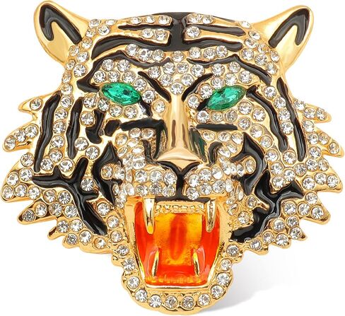 Rhinestone Tiger Head Brooch Pins. Animal Lapel Pin for Men,Punk Lion Coat Brooch for Mens Brooch Pin Suit Tiger Pin Jewelry in Saudi Arabia