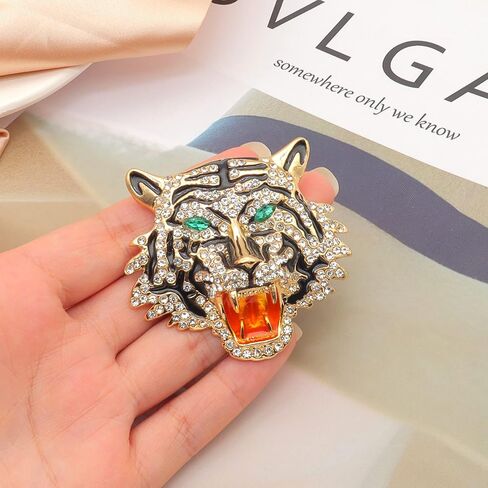 Rhinestone Tiger Head Brooch Pins. Animal Lapel Pin for Men,Punk Lion Coat Brooch for Mens Brooch Pin Suit Tiger Pin Jewelry in Saudi Arabia