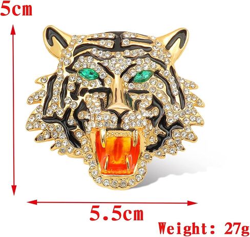 Rhinestone Tiger Head Brooch Pins. Animal Lapel Pin for Men,Punk Lion Coat Brooch for Mens Brooch Pin Suit Tiger Pin Jewelry in Saudi Arabia