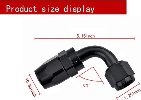 2 PCS Automobile Oil Pipe Quick Connector, AN6 0° Alloy Oil Cooling Radiator Leak-proof Sealed Connector, Car Modification Accessories, Suitable for Most Cars, Motorcycles, Ships (Black) in Saudi Arabia