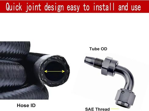 2 PCS Automobile Oil Pipe Quick Connector, AN6 0° Alloy Oil Cooling Radiator Leak-proof Sealed Connector, Car Modification Accessories, Suitable for Most Cars, Motorcycles, Ships (Black) in Saudi Arabia