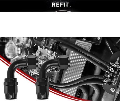 2 PCS Automobile Oil Pipe Quick Connector, AN6 0° Alloy Oil Cooling Radiator Leak-proof Sealed Connector, Car Modification Accessories, Suitable for Most Cars, Motorcycles, Ships (Black) in Saudi Arabia