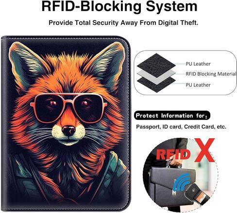 حامل جواز السفر مع مجموعة بطاقات الأمتعة، غطاء جواز السفر مع حجب RFID، محفظة جواز السفر متعددة الفتحات، حامل مستندات السفر من الجلد المقاوم للماء للنساء والرجال، حافظة جواز سفر مضحكة على شكل قطة سوداء in Kuwait