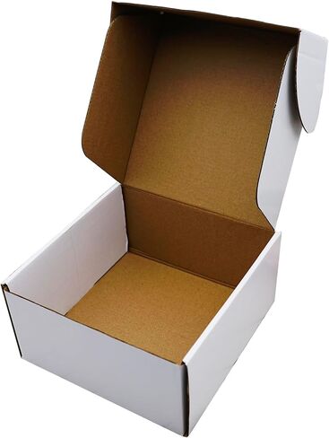 25 Pack 6x6x2 Inch Small White Shipping Boxes - Recyclable Corrugated Mailers for Storage, Packaging, Mailing, Gift Boxes, E-Commerce, Lightweight & Durable in Saudi Arabia