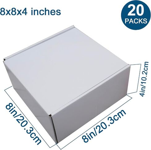 25 Pack 6x6x2 Inch Small White Shipping Boxes - Recyclable Corrugated Mailers for Storage, Packaging, Mailing, Gift Boxes, E-Commerce, Lightweight & Durable in Saudi Arabia