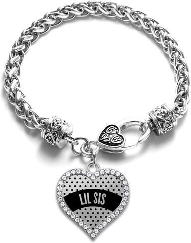 Inspired Silver - Silver Open Heart Charm Bracelet with Cubic Zirconia Jewelry in Kuwait
