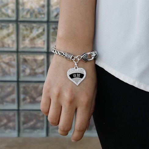 Inspired Silver - Silver Open Heart Charm Bracelet with Cubic Zirconia Jewelry in Kuwait