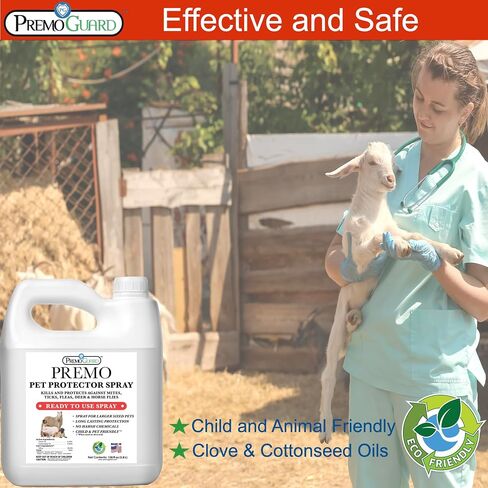 Pet Protector by Premo Guard 16 oz – Mite, Flea, Tick, & Mosquito Spray for Dogs, Cats, & Other Pets – Natural Plant Based Protection for Control, Prevention, & Treatment in Kuwait