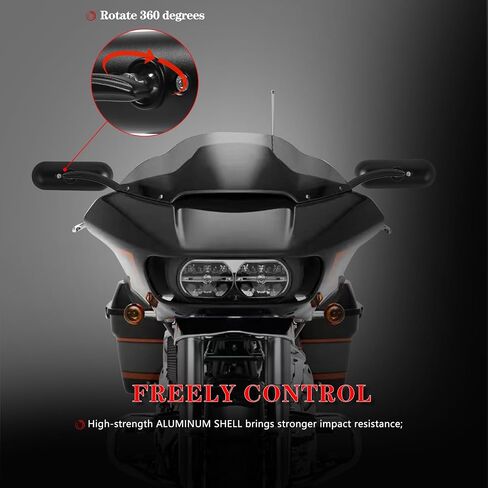 Black Sportster Mirrors Compatible with Street Glide Electra Glide Softail Dyna 1982-2019 2020 2021 2022 2023 in Saudi Arabia
