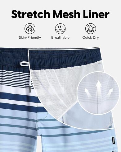 maamgic Mens Swim Trunks 5" Quick Dry Beach Shorts Stretch Swimming Trunks Shorts with Mesh Lining Zip Pockets in Saudi Arabia