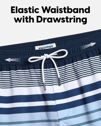 maamgic Mens Swim Trunks 5" Quick Dry Beach Shorts Stretch Swimming Trunks Shorts with Mesh Lining Zip Pockets in Saudi Arabia