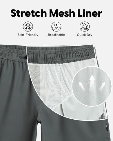 maamgic Mens Swim Trunks 5" Quick Dry Beach Shorts Stretch Swimming Trunks Shorts with Mesh Lining Zip Pockets in Saudi Arabia