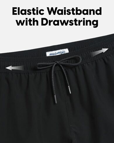 maamgic Mens Swim Trunks 5" Quick Dry Beach Shorts Stretch Swimming Trunks Shorts with Mesh Lining Zip Pockets in Kuwait