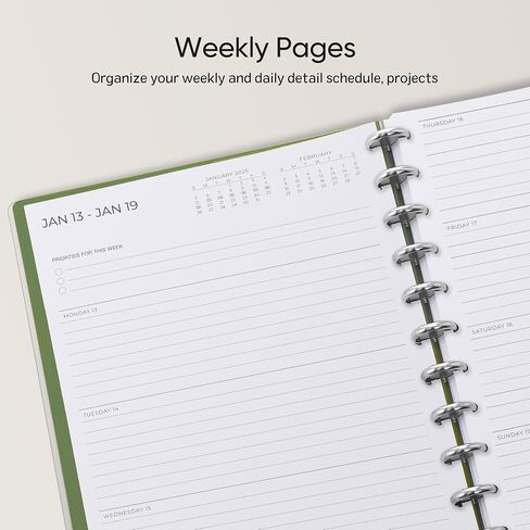 Cabbrix Academic Planner 2024-2025 Weekly Planner 8.5" x 11", July 2024 - June 2025 Daily Weekly and Monthly Calendar with Month Tabs, Discbound, Ideal for Office School Supplies (Flower) in Saudi Arabia