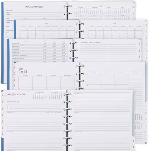 Cabbrix Academic Planner 2024-2025 Weekly Planner 8.5" x 11", July 2024 - June 2025 Daily Weekly and Monthly Calendar with Month Tabs, Discbound, Ideal for Office School Supplies (Flower) in Saudi Arabia