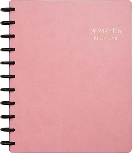 Nekmit Discbound Planner 2024-2025, Work Breakdown Structure 12 Month Academic Planner, 8.5"x11", Jul 2024 - Jun 2025 Daily, Weekly, Monthly Planner, Appointment Budget Book (Pink) in Saudi Arabia