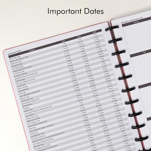 Nekmit Discbound Planner 2024-2025, Work Breakdown Structure 12 Month Academic Planner, 8.5"x11", Jul 2024 - Jun 2025 Daily, Weekly, Monthly Planner, Appointment Budget Book (Pink) in Saudi Arabia