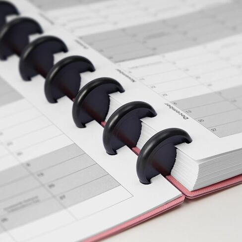 Nekmit Discbound Planner 2024-2025, Work Breakdown Structure 12 Month Academic Planner, 8.5"x11", Jul 2024 - Jun 2025 Daily, Weekly, Monthly Planner, Appointment Budget Book (Pink) in Saudi Arabia