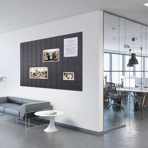 Large Cork Board Alternative-Felt Wall Tiles with Secure Removable Adhesive Tabs and Push Pins Bulletin Pin Boards Tiles for Home Office Classroom Wall Decoration (Light Grey, 12 Pack) in Saudi Arabia